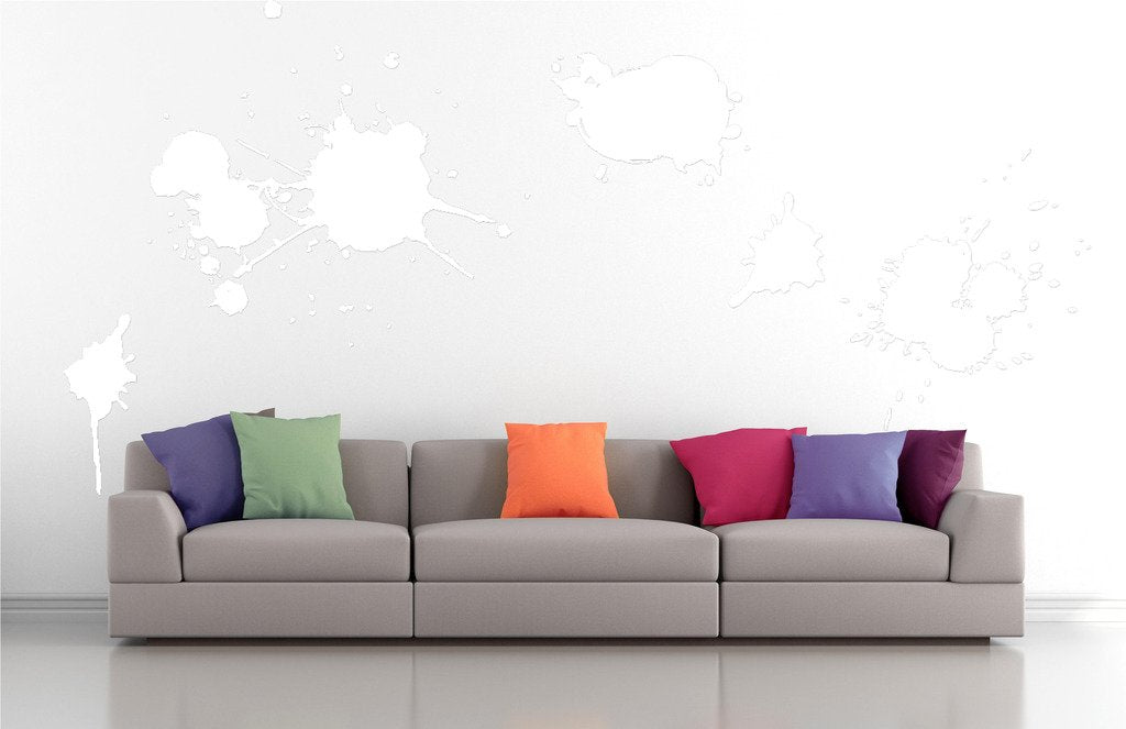 Picniva Blots Drips Wall Decals, Matte White, 10 in Height, DOTPR09A