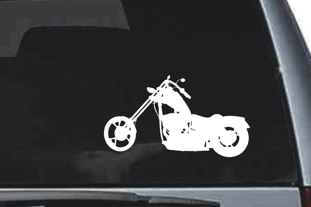 Picniva Chopper Motorcycle Sty1a Vinyl Car Window Decal, Approx 5 in