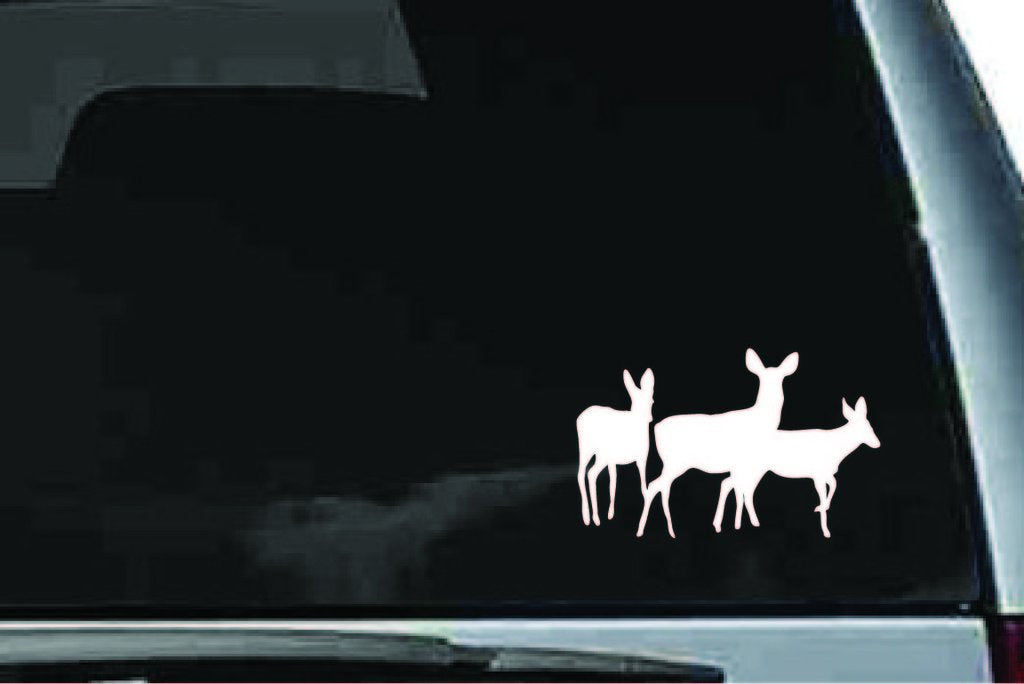 Picniva Deer Family Sty9 Vinyl Car Window Decal, Approx 5 in