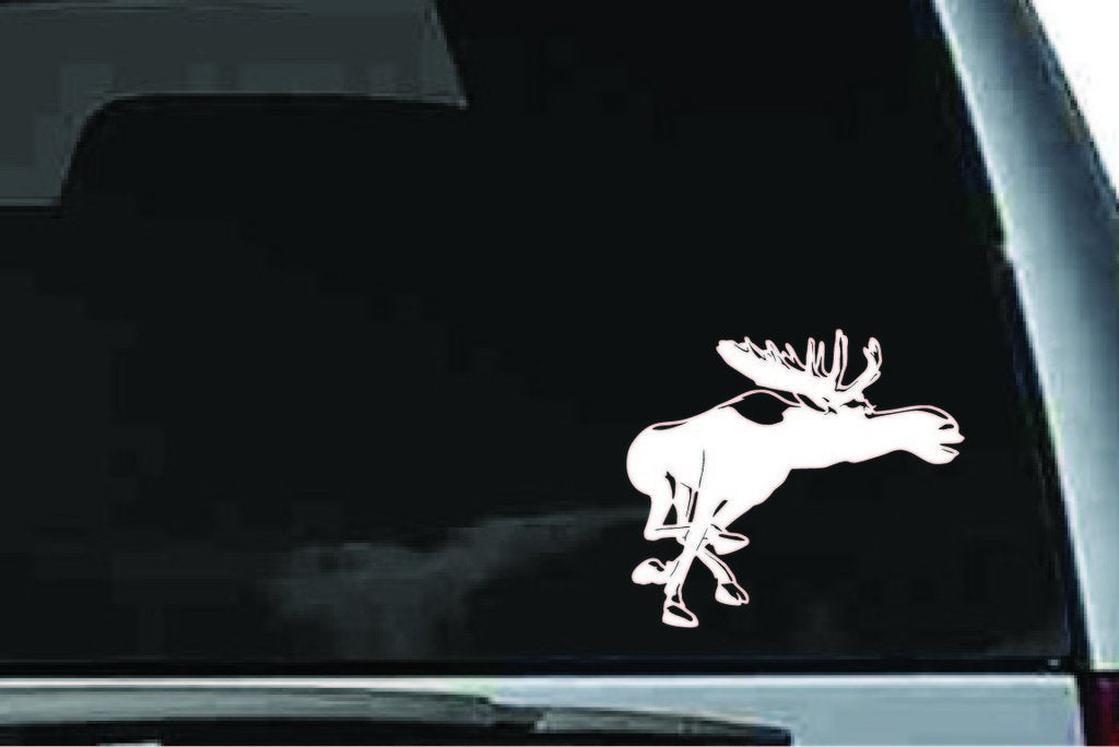 Picniva Moose Sty7 Vinyl Car Window Decal, Approx 5 in