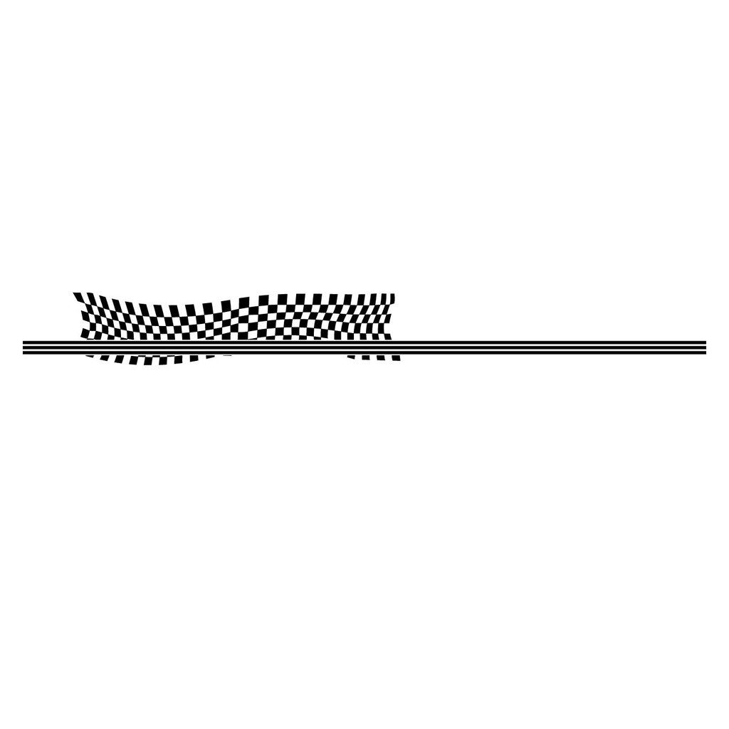 Picniva Checkered Fade Stripe Vinyl Car Body Side Decals, Two Pack