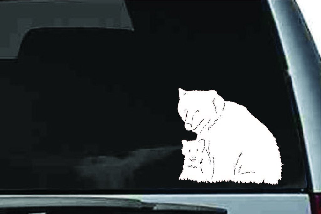 Picniva Bear Pair Vinyl Car Window Decal, Approx 5 in