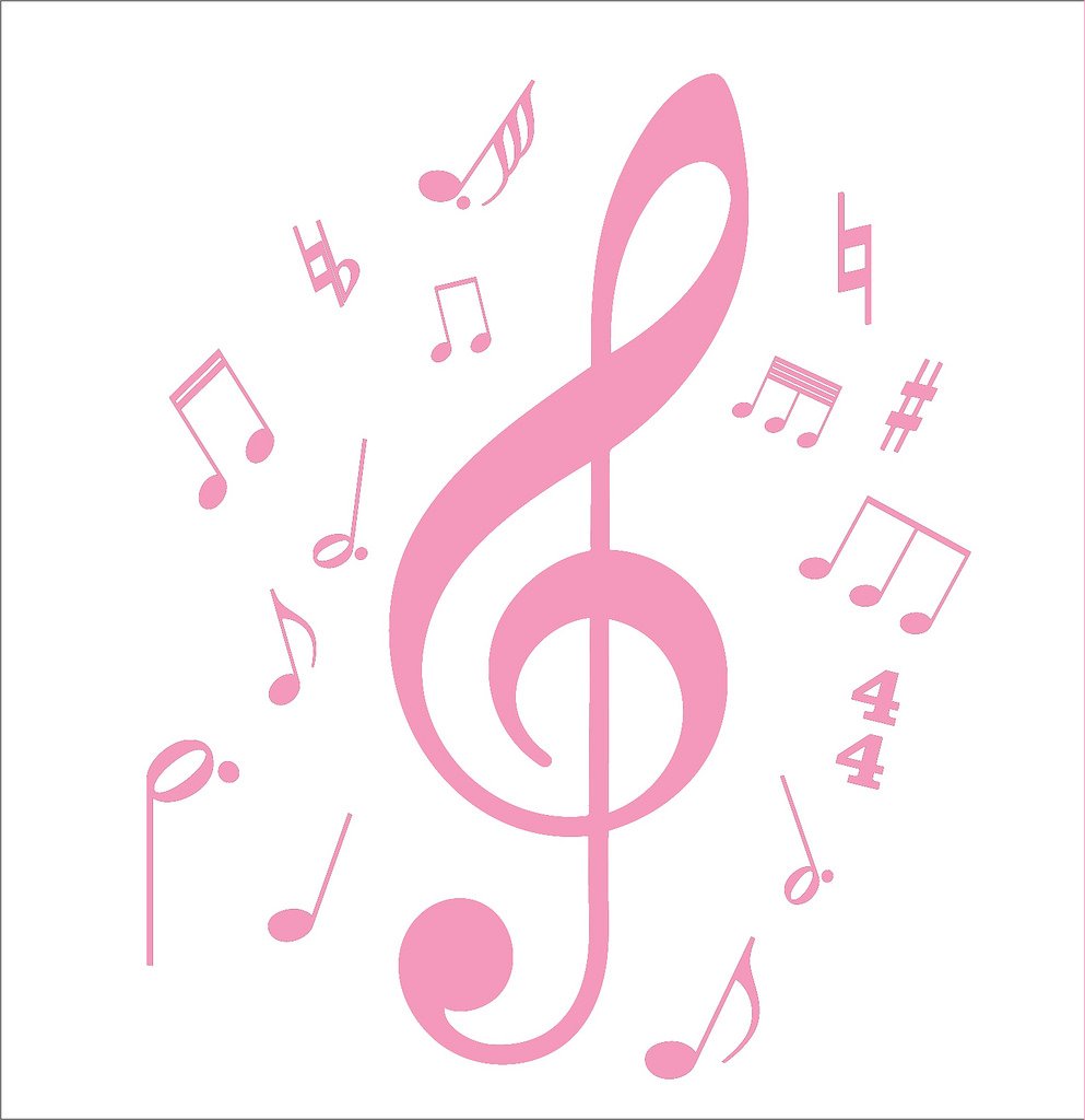 Picniva Treble Clef Music Notes Wall Decal for Musicians