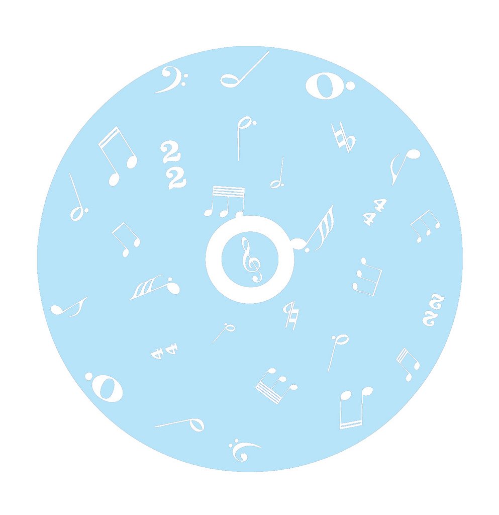 Picniva Filled CD Music Symbols Wall Decal for Musicians