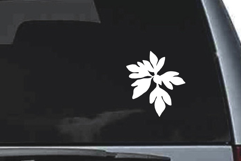 Picniva Radiating Leaf Cluster Design73 Vinyl Car Window Decal, Approx 5 in