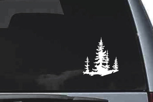 Picniva Trees Sty3 Vinyl Car Window Decal, Approx 5 in