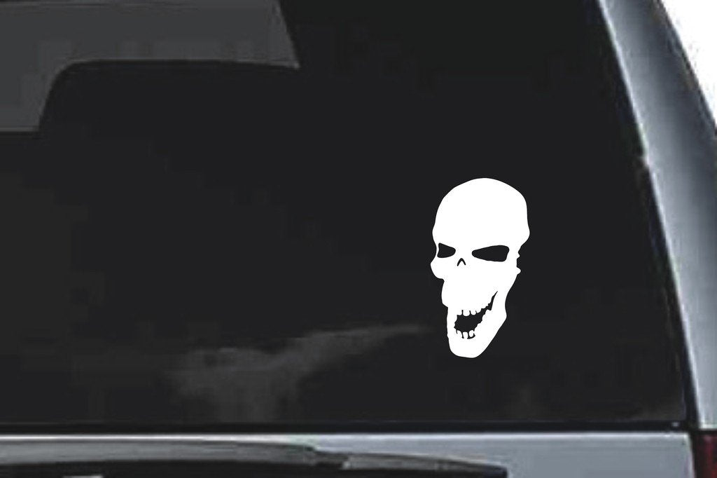 Picniva Skull Sty28a Vinyl Car Window Decal, Approx 5 in