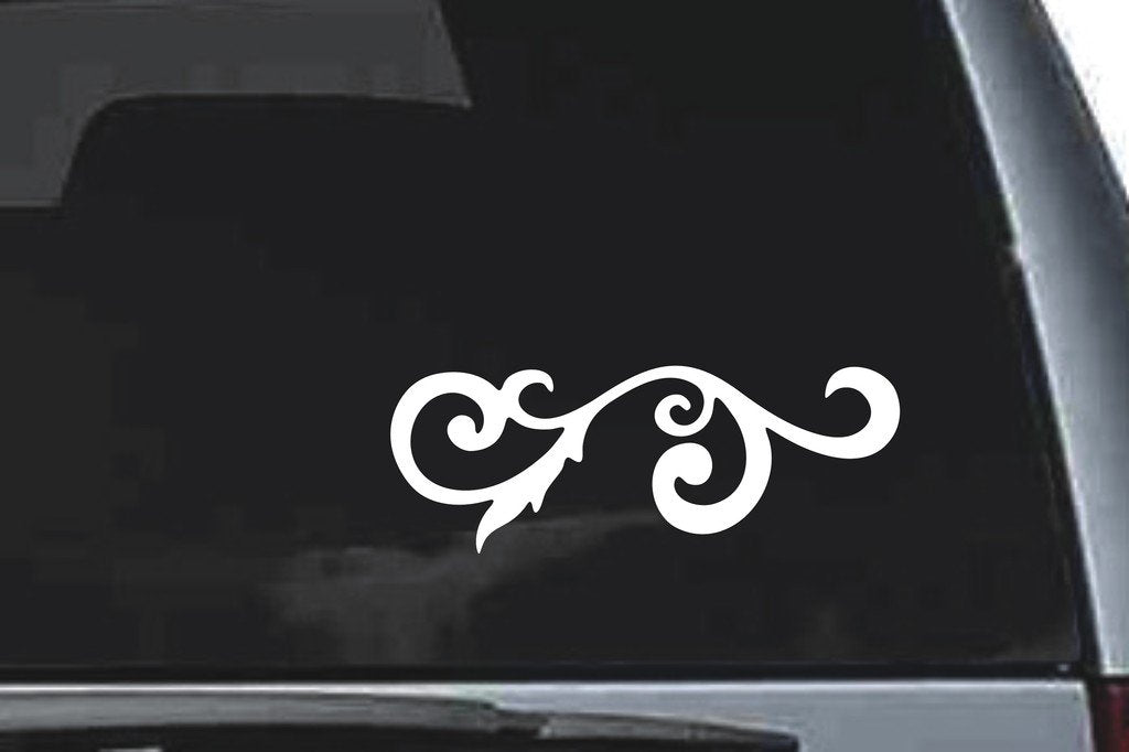 Picniva Scroll Sty76 Vinyl Car Window Decal, Approx 5 in
