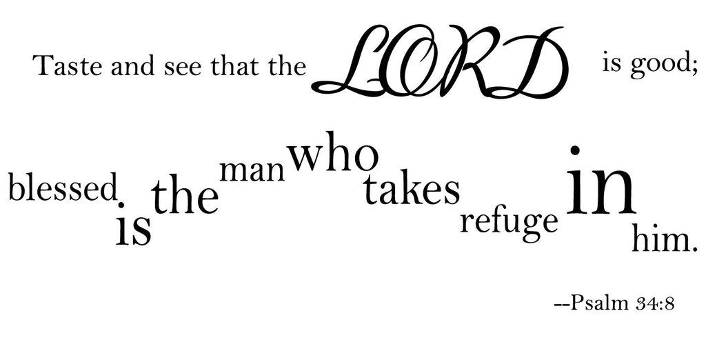 Picniva Psalm 34:8 Scripture Removable Vinyl Wall Decal