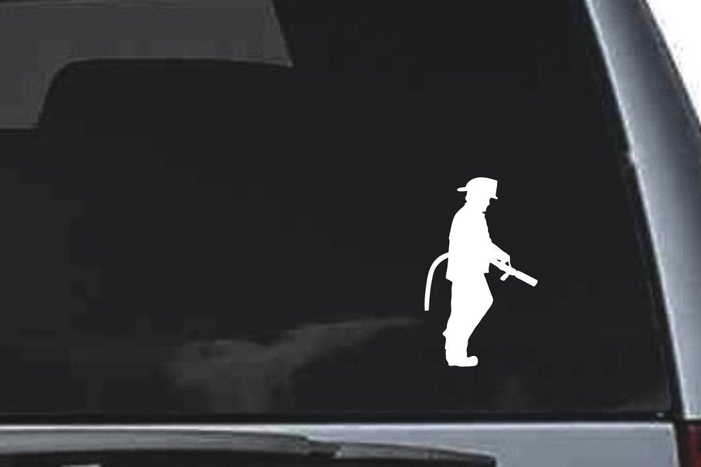 Picniva Fireman Sty49 Vinyl Car Window Decal, Approx 5 in