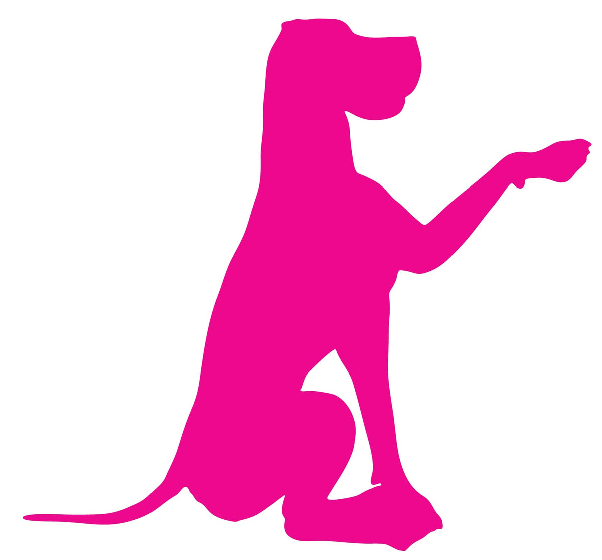 Picniva Great Dane Vinyl Car Decal, Pink, 3 in Wide