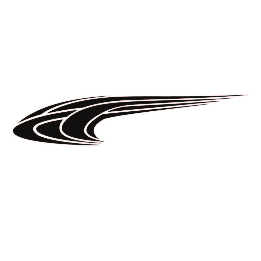 Picniva sty180 Racing Car Body Side Stripes Sticker Decal 2 Pcs