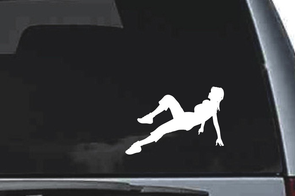 Picniva Stretching Sty2 Vinyl Car Window Decal, Approx 5 in