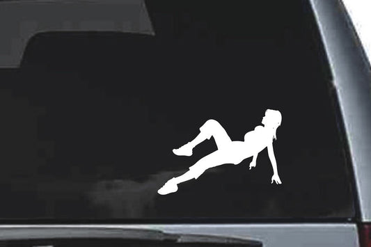 Picniva Stretching Sty2 Vinyl Car Window Decal, Approx 5 in