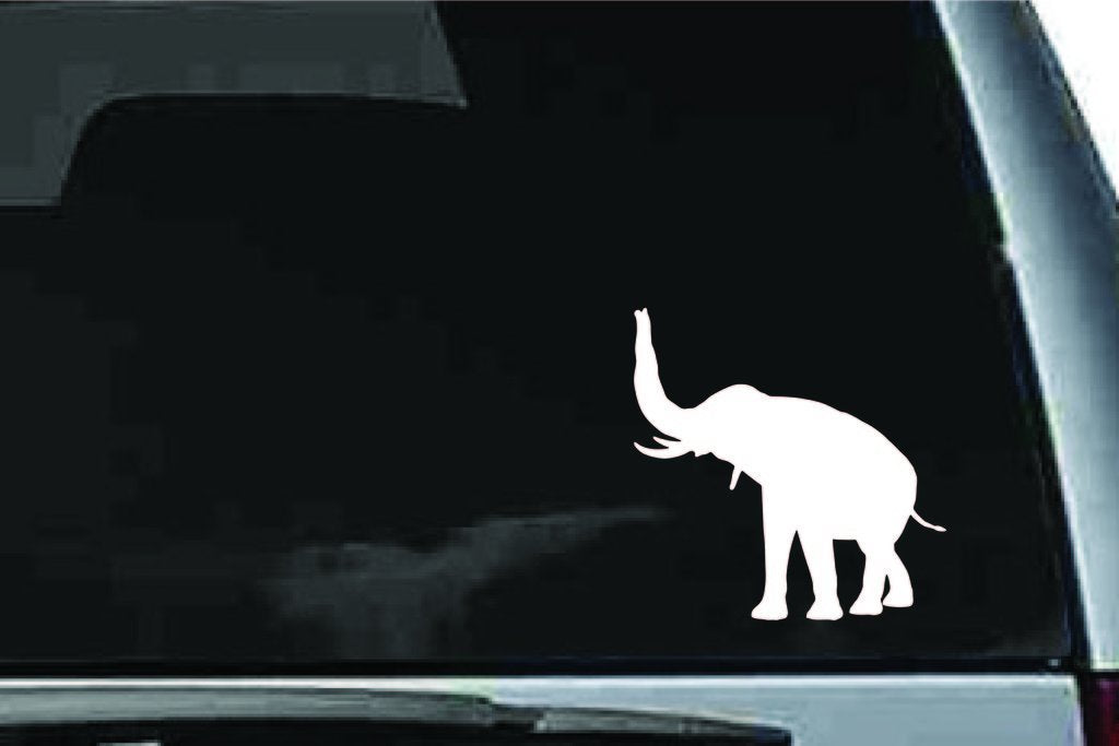 Picniva Elephant Sty8 Vinyl Car Window Decal, Approx 5 in