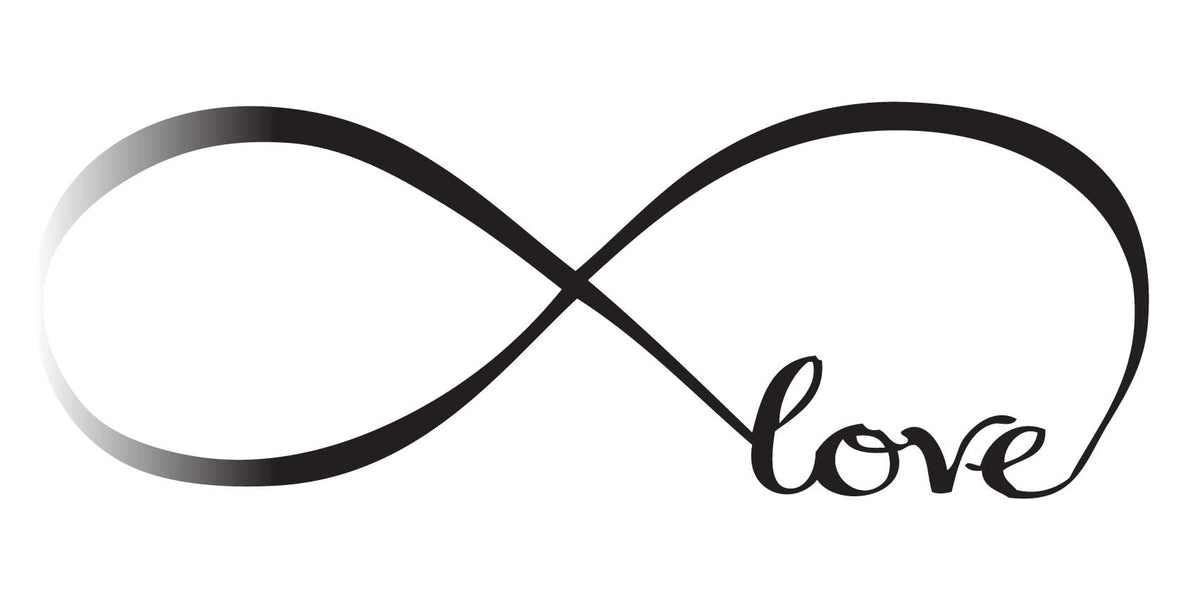 Picniva Infinity Love Symbol Wall Decal, Glossy Black, 22 x 61 in