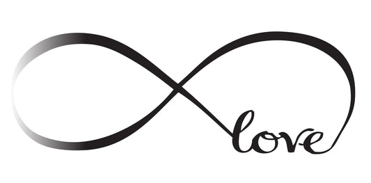 Picniva Infinity Love Symbol Wall Decal, Glossy Black, 22 x 61 in
