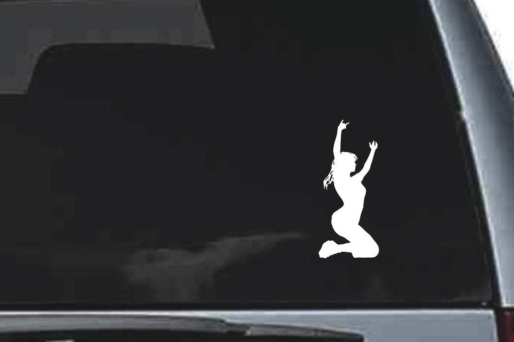 Picniva Kneeling Sty12 Vinyl Car Window Decal, Approx 5 in