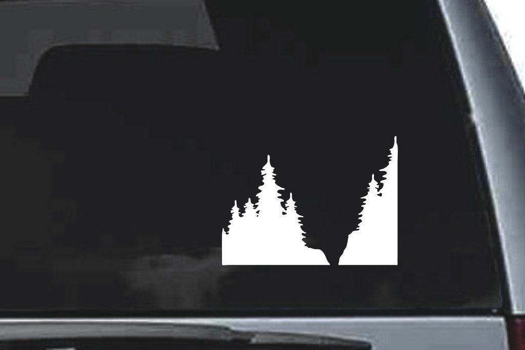 Picniva Trees Sty16 Vinyl Car Window Decal, Approx 5 in