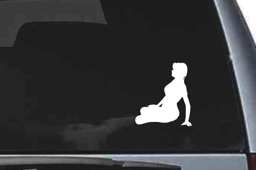 Picniva Sitting Sty7 Vinyl Car Window Decal, Approx 5 in