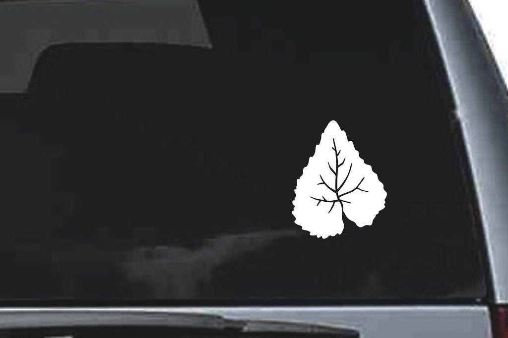 Picniva Veined Leaf Design10 Vinyl Car Window Decal, Approx 5 in