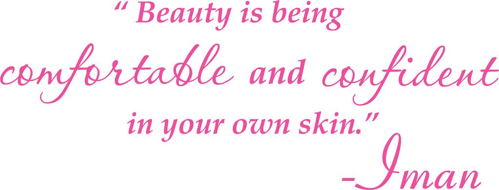 Picniva Pink 22x9 Beauty Comfortable Confident Skin Vinyl Wall Decal Quote