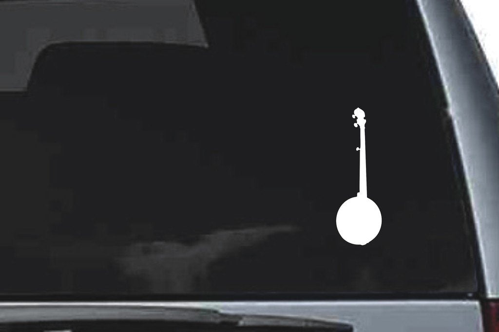 Picniva Banjo Sty1a Vinyl Car Window Decal, Approx 5 in