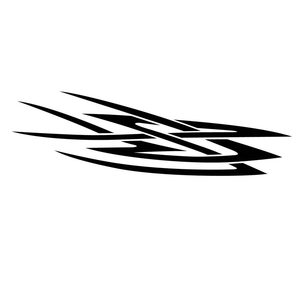 Picniva Style 300 Racing Side Stripe Vinyl Decals, 22 x 75 in, 2 Pc