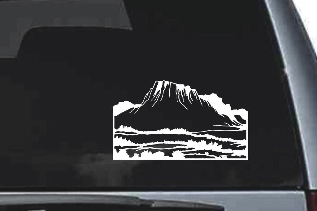 Picniva Mountain Sty17 Vinyl Car Window Decal, Approx 5 in