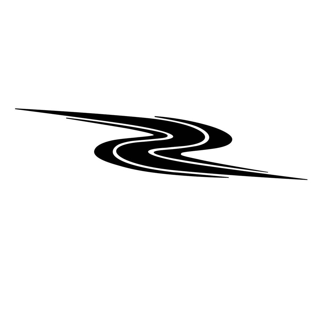 Picniva sty128 Racing Car Body Side Stripes Sticker Decal 2 Pcs