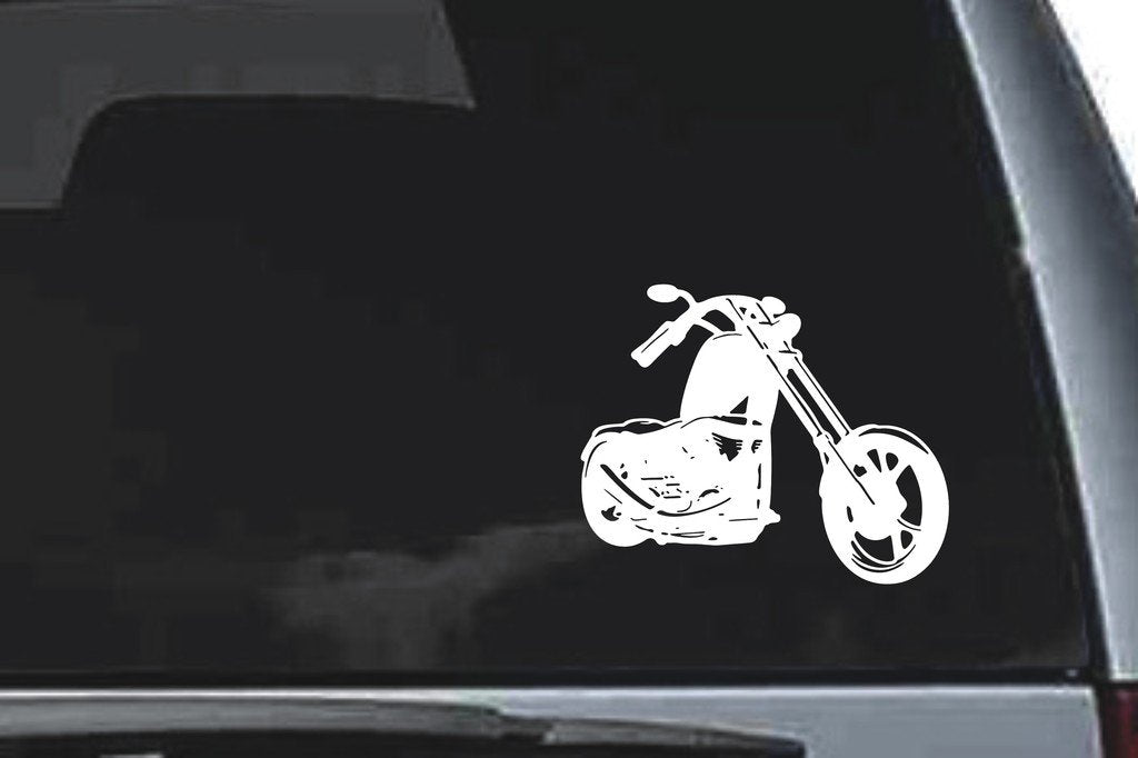 Picniva Chopper Motorcycle Sty5 Vinyl Car Window Decal, Approx 5 in