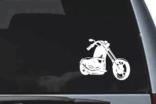 Picniva Chopper Motorcycle Sty5 Vinyl Car Window Decal, Approx 5 in