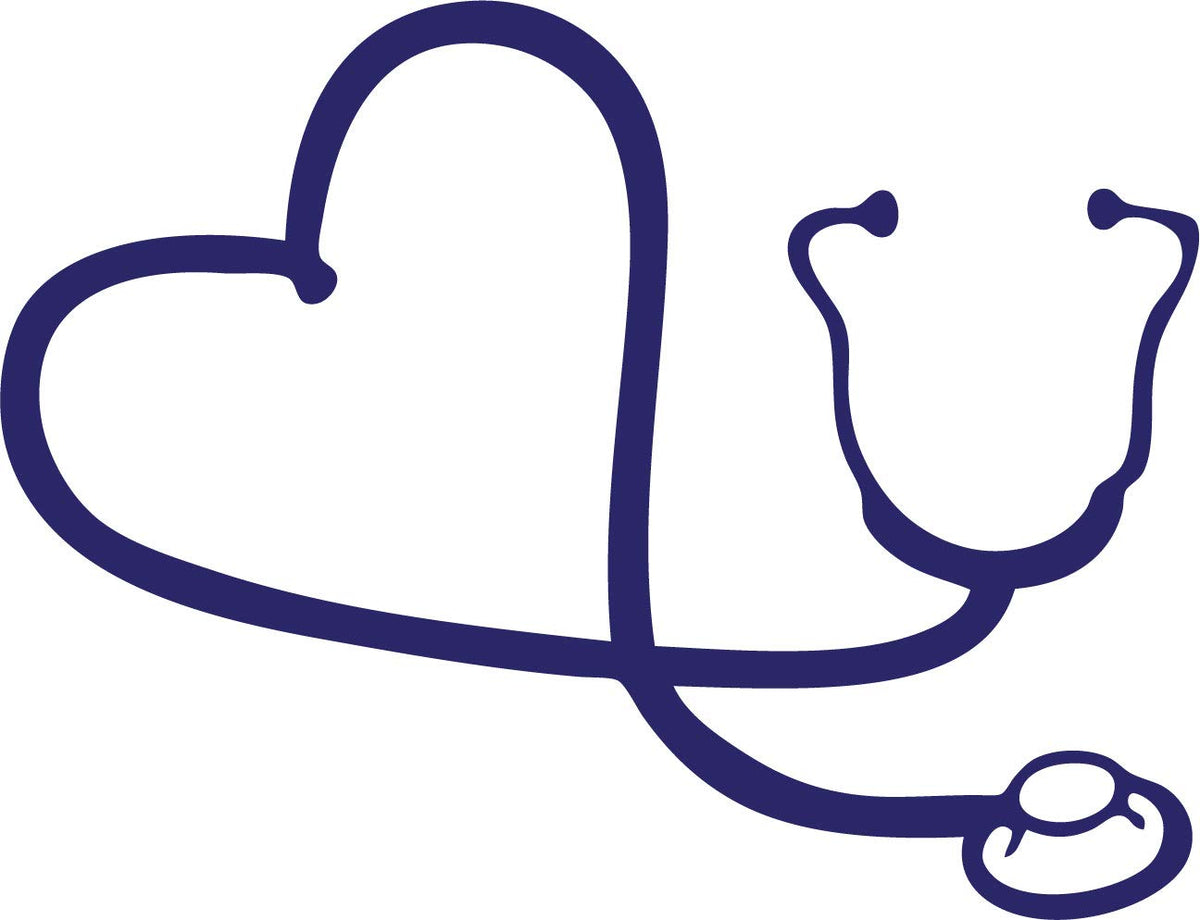 Decaltor Heart Stethoscope Vinyl Decal for Car Window Laptop, 6 in