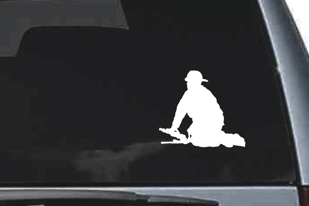 Picniva Fireman Sty36 Vinyl Car Window Decal, Approx 5 in