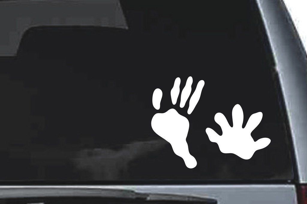 Picniva Opossum Tracks Vinyl Car Window Decal, Approx 5 in