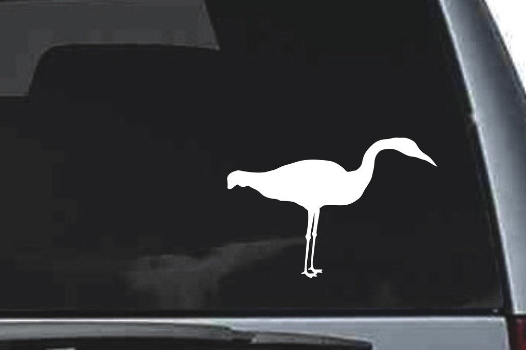 Picniva Whooping Crane Sty2 Vinyl Car Window Decal, Approx 5 in