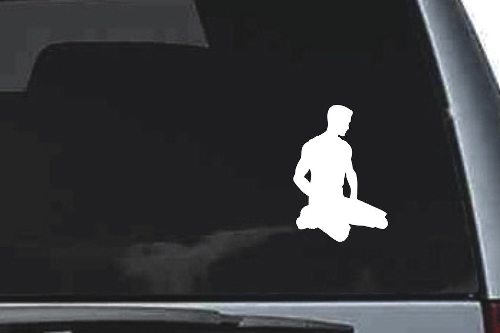 Picniva Kneeling Sty5 Vinyl Car Window Decal, Approx 5 in