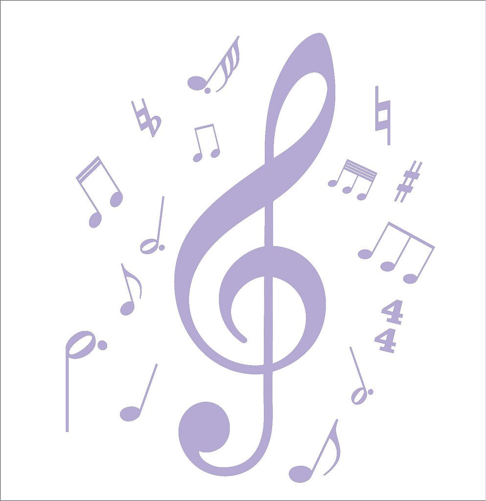 Picniva Treble Clef Music Notes Wall Decal for Musicians