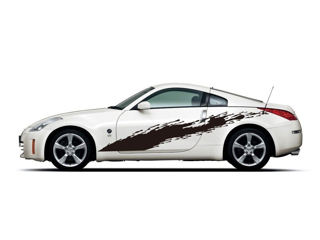 Picniva sty268 Racing Car Body Side Stripes Sticker Decal 2 Pcs