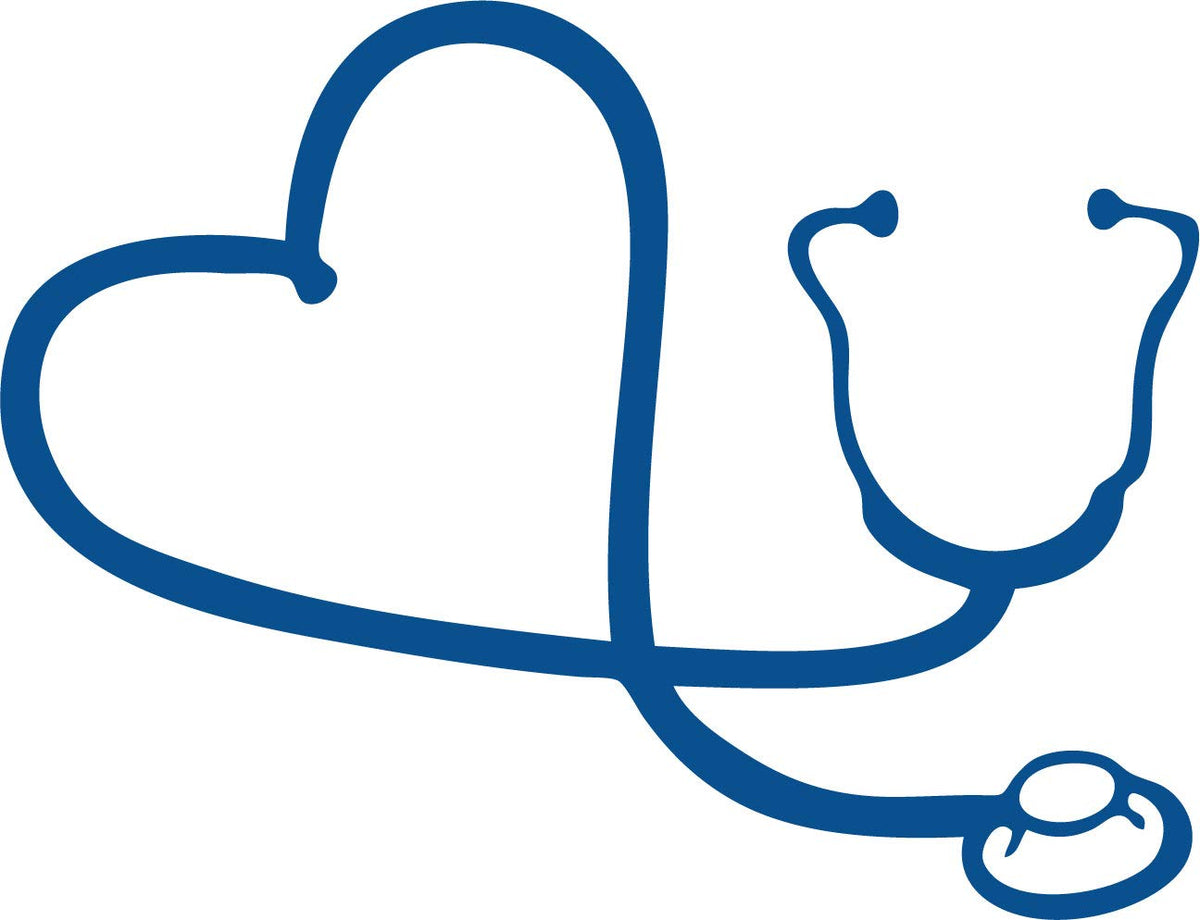 Decaltor Heart Stethoscope Vinyl Decal for Car Window Laptop, 6 in