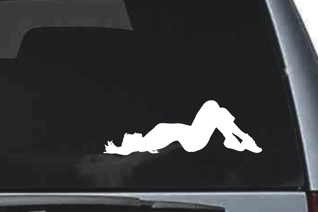 Picniva Reclining Figure Sty4 Vinyl Car Window Decal, Approx 5 in