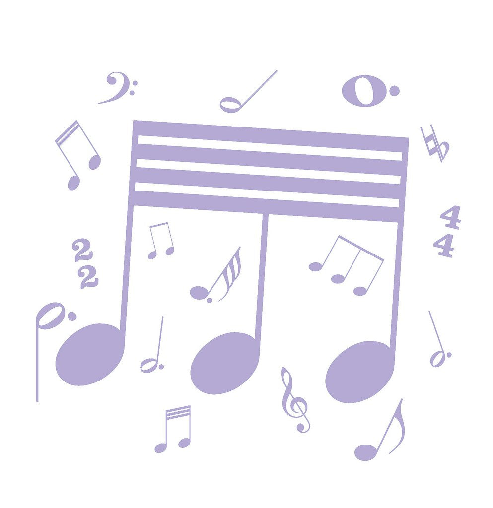 Picniva Beamed Sixty Fourth Notes Wall Decal for Musicians