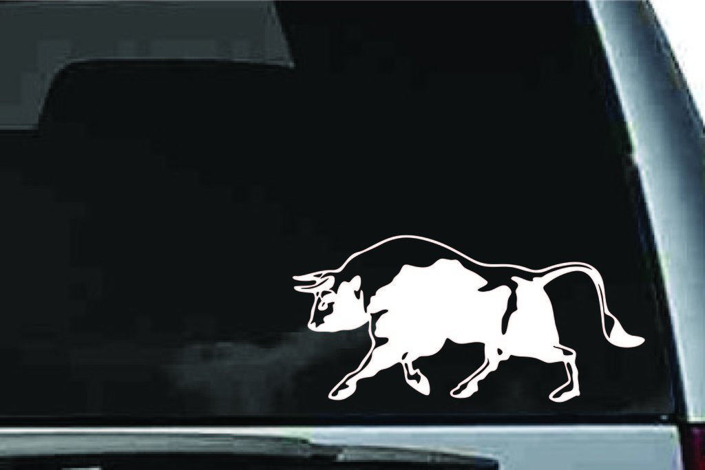 Picniva Bull Sty2 Vinyl Car Window Decal, Approx 5 in