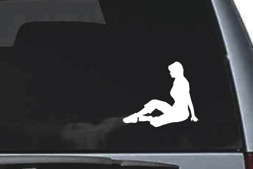 Picniva Sitting Sty6 Vinyl Car Window Decal, Approx 5 in
