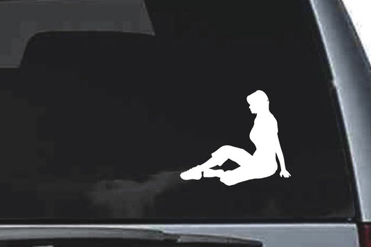 Picniva Sitting Sty6 Vinyl Car Window Decal, Approx 5 in