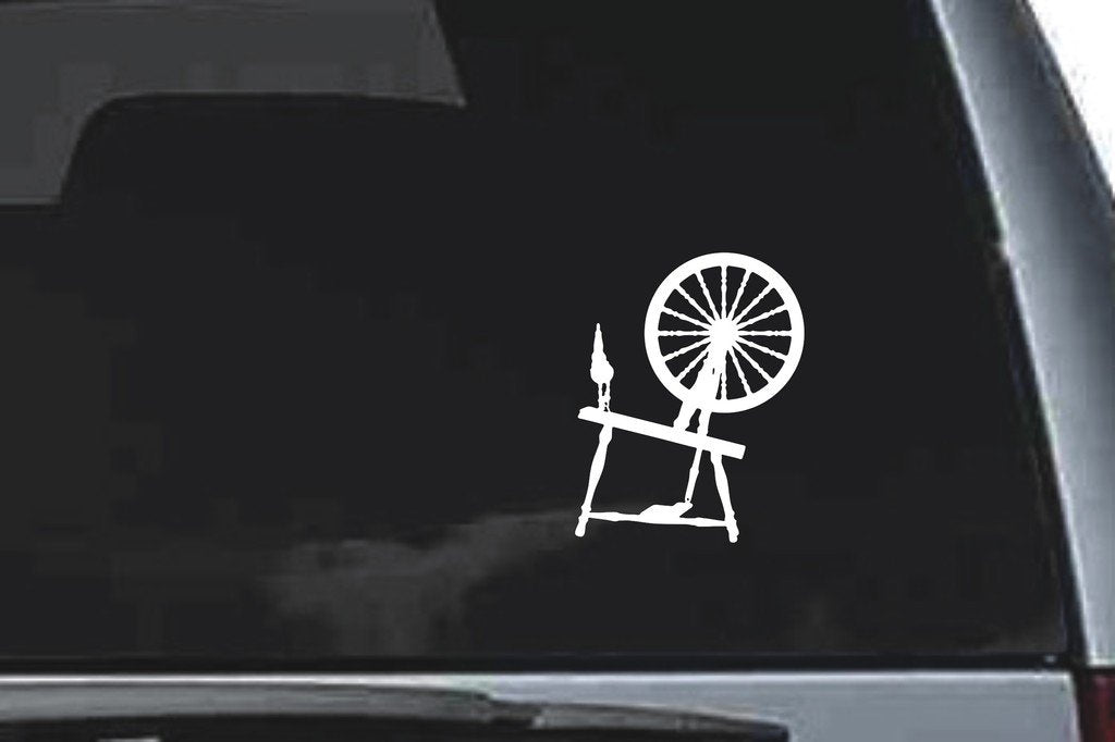 Picniva Spinning Wheel Vinyl Car Window Decal, Approx 5 in