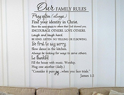 Decalgeek Our Family Rules Wall Decal, Black, 22 x 29 in