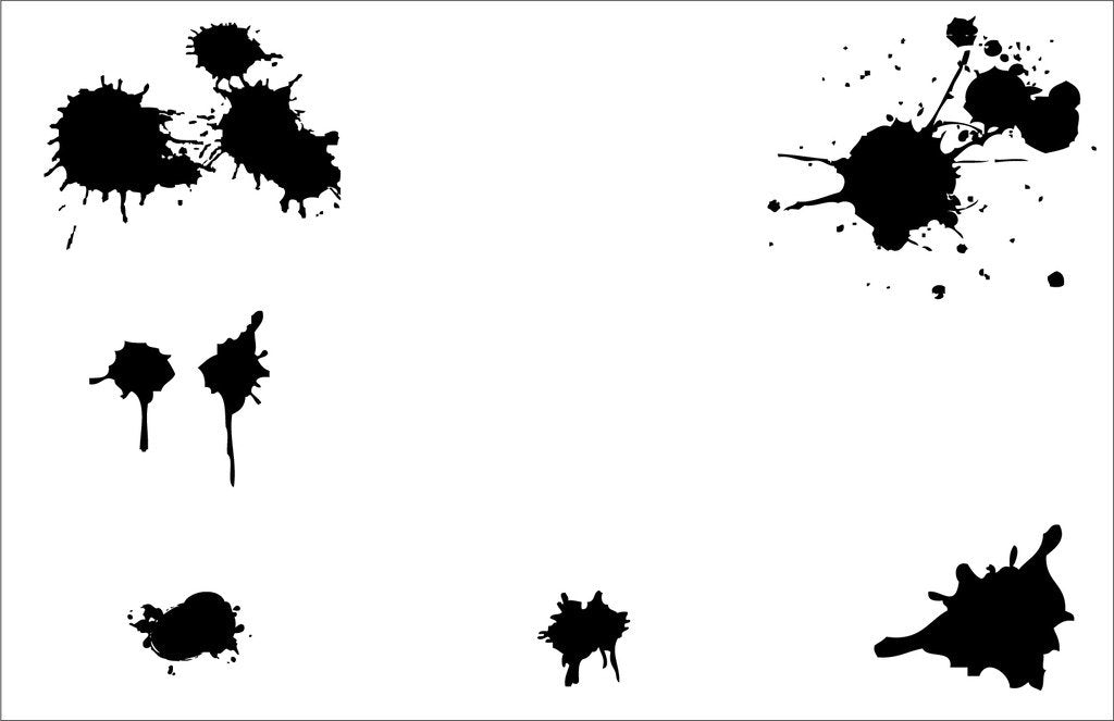 Picniva Mixed Splatters Wall Decals, Black, 10 in Height, DOTPR06A
