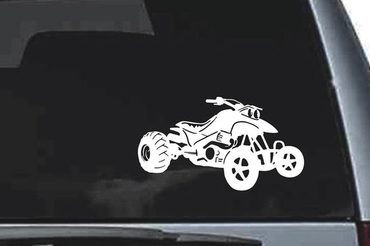 Picniva Drag Racing ATV Sty3 Vinyl Car Window Decal, Approx 5 in