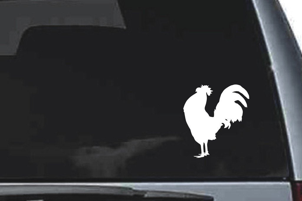 Picniva Rooster Sty3a Vinyl Car Window Decal, Approx 5 in